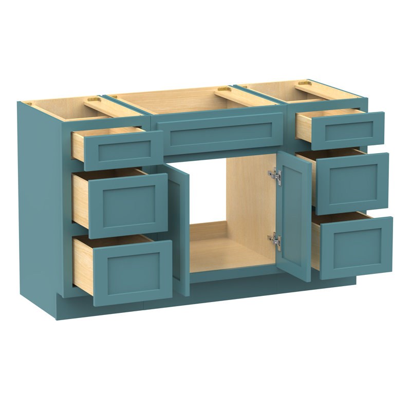 Base de meuble-lavabo simple 54 po seulement, Bleu sarcelle