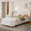 Ensemble de chambre à coucher 2 pièces avec lit plateforme tapissier en forme de fleur à DEL-1176932554-1176932553