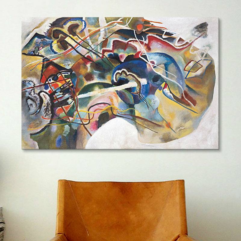 «Peinture avec bordure blanche» par Wassily Kandinsky, impression sur toile, H 40 po x l 60 po x P 1,5 po, Toile tendue