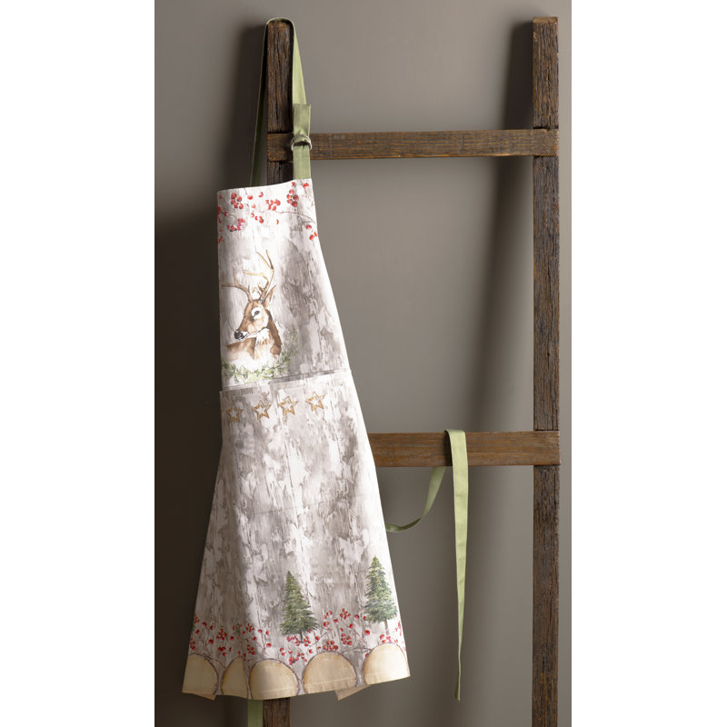 Christmas Floral Cotton Bib Apron
