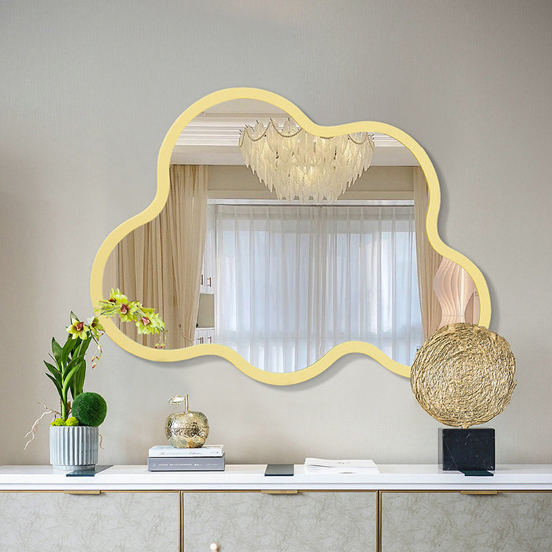 Miroir mural asymétrique en panneau de fibres à densité moyenne, 27.56"H*35.43"L