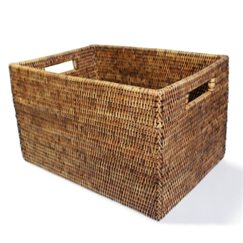 Wicker Decorative Basket, Antique Brown