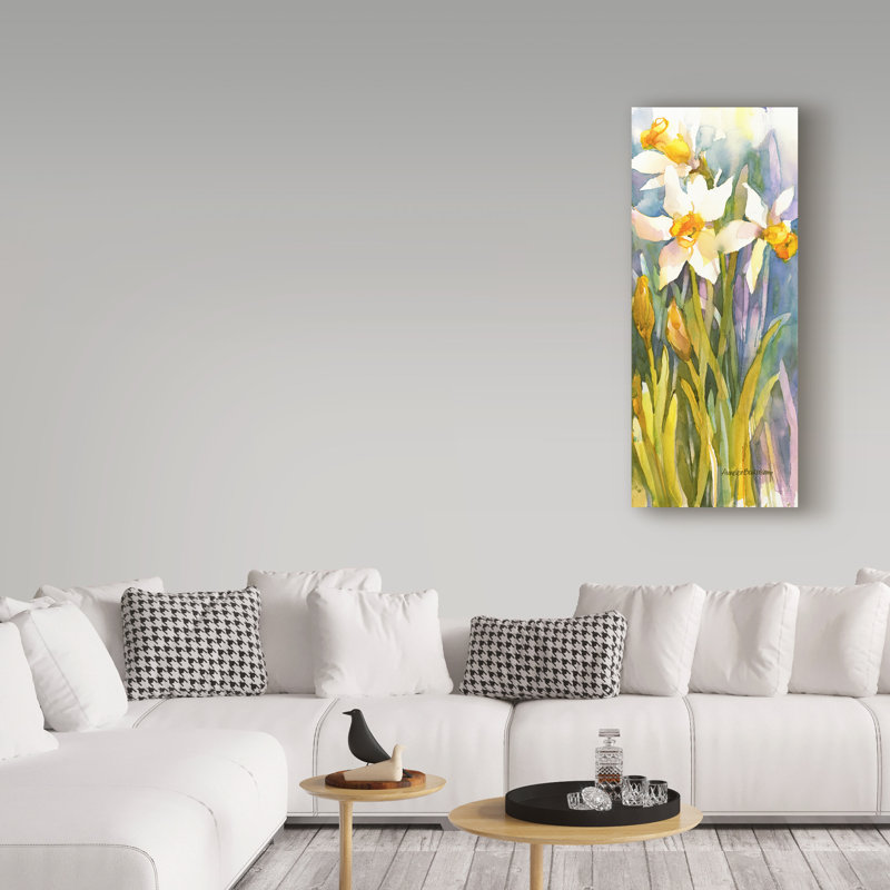 «Narcissus» par Mattox, reproduction d'aquarelle sur toile tendue, H 47 po x l 20 po x P 2 po