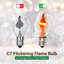 Ampoule à flamme scintillante C7 - 1 W, ampoule à flamme scintillante avec une lueur orange qui scintille et danse de haut en bas - remplacement pour bougie de Noël pour chandelier de Noël de base E12-355114172