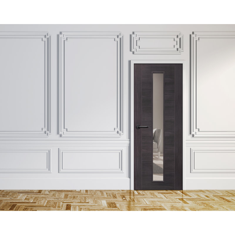 Internal Glazed Laminate White Grey Forli, 204cm H x 72.6cm W x 4cm D