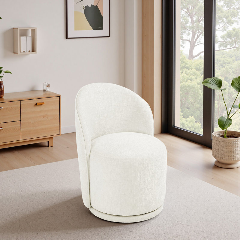 Chaise rembourrée d'appoint en chenille beige, Chenille beige