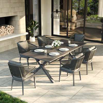 6 - Person Rectangular Outdoor Dining Set With Cushions