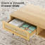 Table basse Mid-Century moderne avec tiroir et tablette, spacieuse et durable pour le salon ou le bureau-118585742