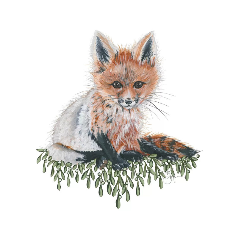 Baby Fox - Wrapped Canvas Painting, 30.48 cm H x 30.48 cm W