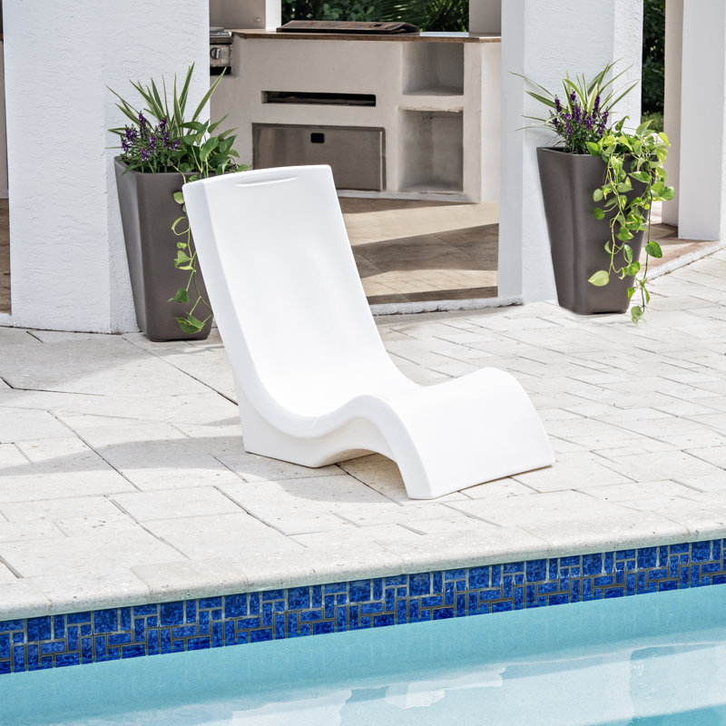 Step2 White Vero In-Water Pool Chair and Patio Lounger