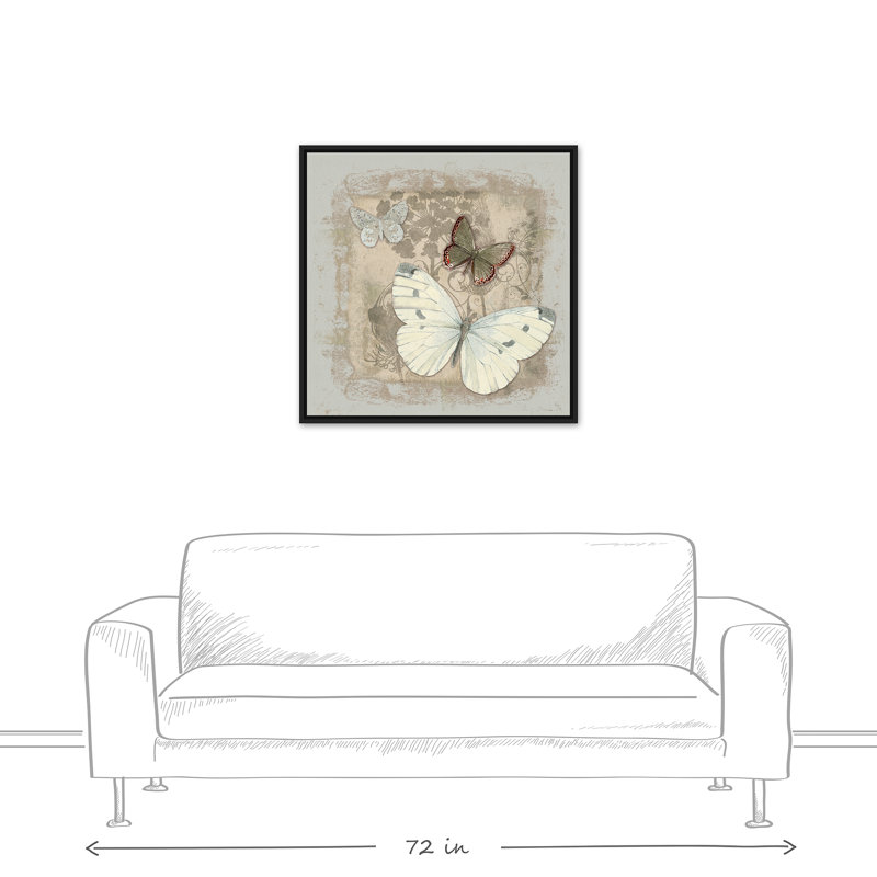 «Neutral Butterflies», reproduction sur toile, H 31,75 po x l 31,75 po x P 1,75 po