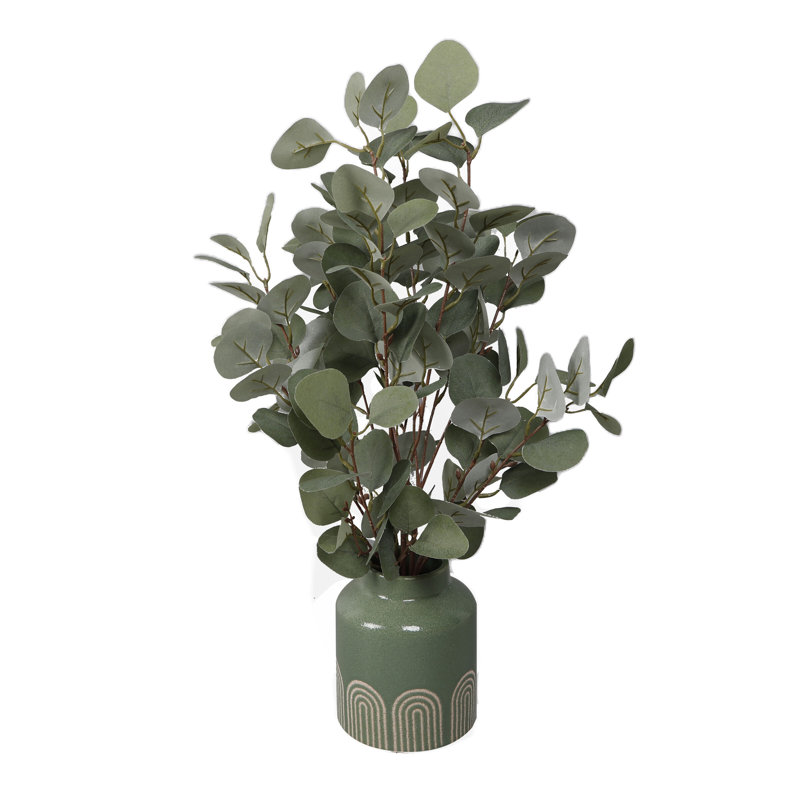 Eucalyptus artificiel Elements dans un vase, 24 pouces