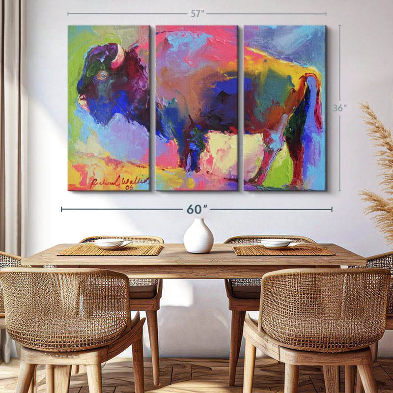 Animal «Buffalo Canvas Print» sur, H 36 po x l 57 po x P 1,25 po