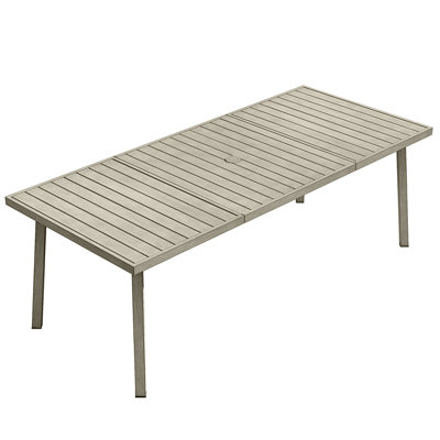 Patio Dining Table Rectangular Table for 8 Aluminum All-Weather for Backyard Garden and Poolside (Grey)