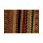 Wool Striped Area Rug in Wine/Green/Brown