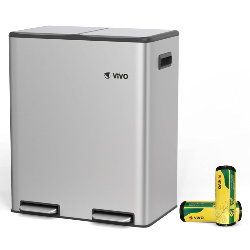 Metal Multi-Compartment Rubbish & Recycling Bin