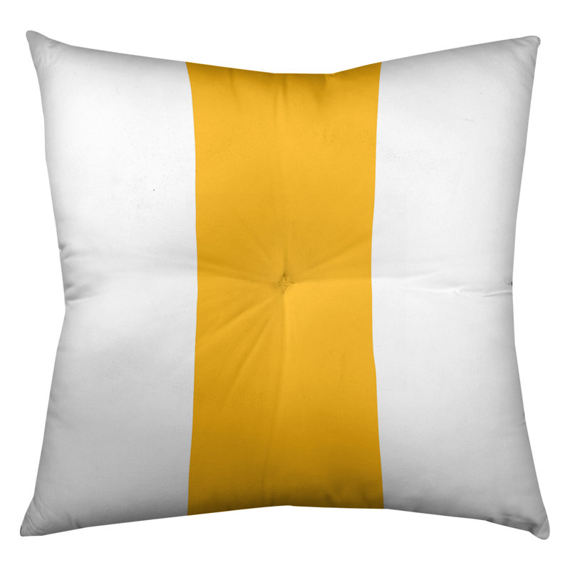  Coussin de sol touffeté, 26 po x 26 po, Blanc / Doré
