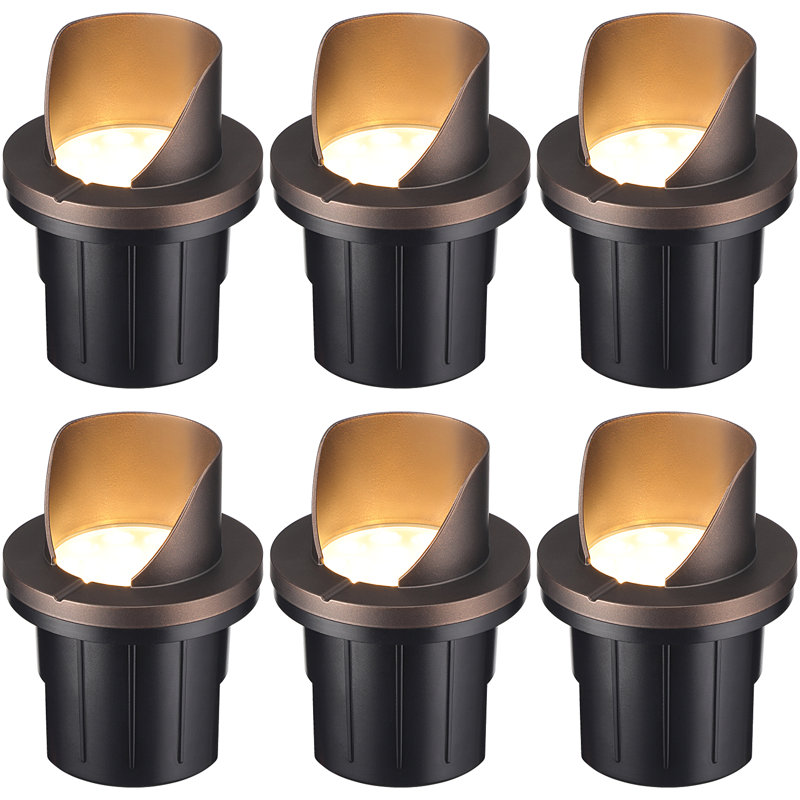 LED Landscape In Ground Outdoor, Low Voltage Ultra Bright, IP67 Waterproof, 3000K, Oil Rubbed Bronze