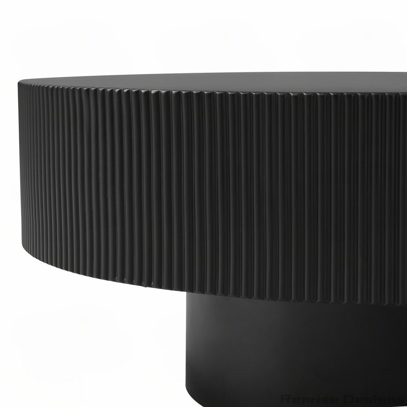 Table basse ronde avec plateau de 6,8 pouces d'épaisseur, conception moderne et assemblage facile pour une utilisation polyvalente dans tout espace de vie