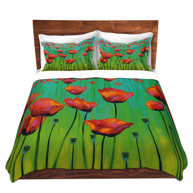 Floral Duvet Cover, 1 Queen Duvet Cover + 2 Standard Shams