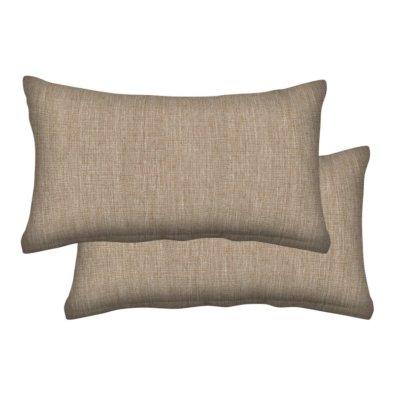 Square Toss Pillow Outdoor Reversible Throw Pillow, 21"W x 12"L, Sand