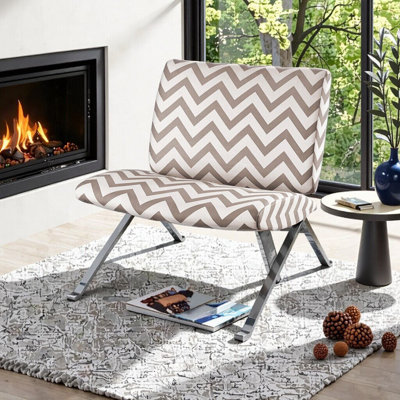 Contemporary Armless Accent Chair with Plush Fabric Seat & Sleek Metal Legs for Living Room, Bedroom