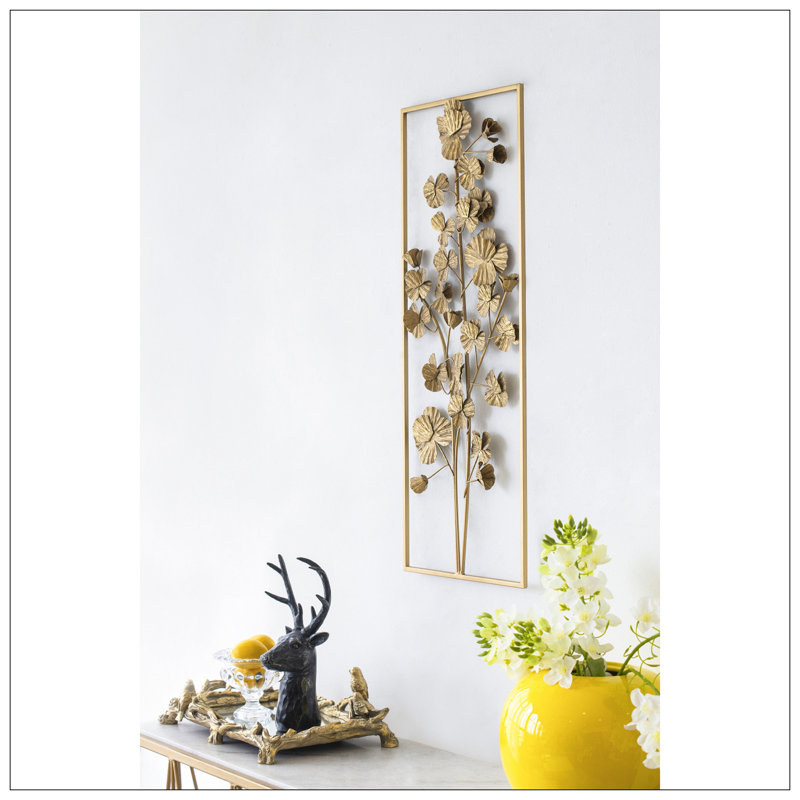 Gold Metal Tree Flower Wall Sculpture for Nursery