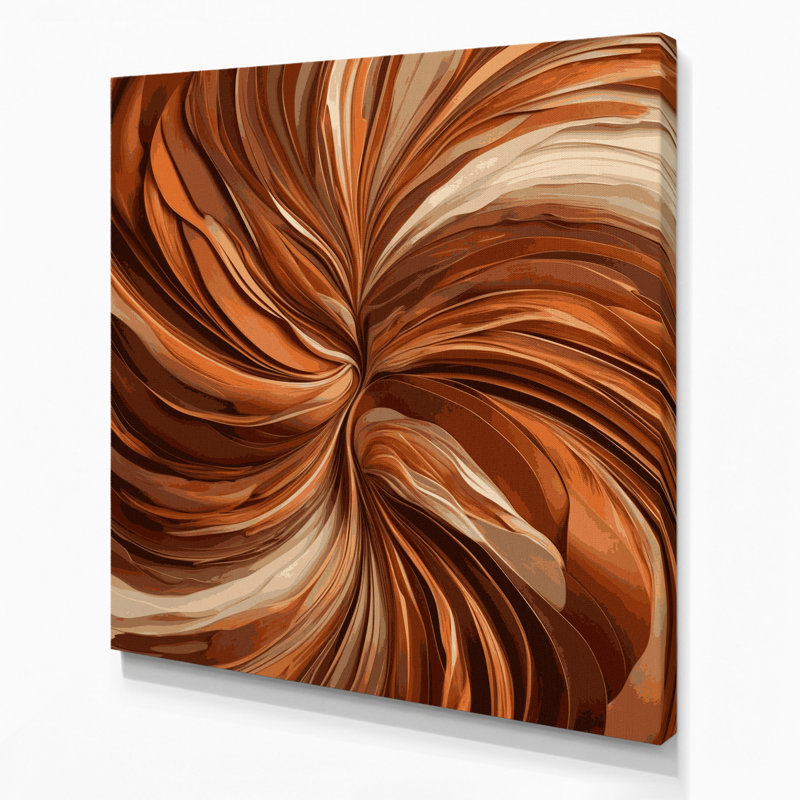 Paysage abstrait, art mural sur toile brune 20, H 32 po x l 32 po