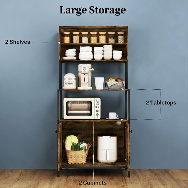 Support avec prise de courant et tablettes de rangement, pratique pour votre maison