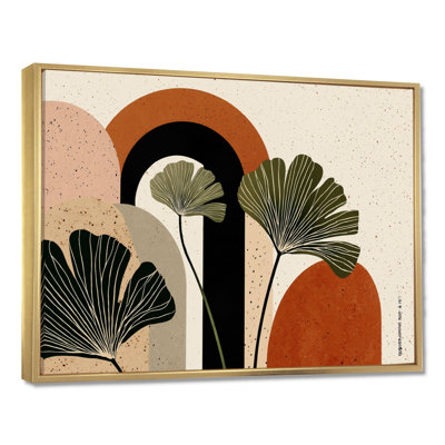 Noir et vert, plante géométrique minimaliste bohémienne - décoration murale botanique, art mural encadré botanique noir