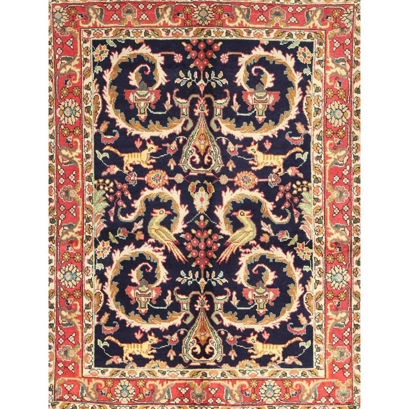 Tapis décoratif oriental rouge/noir/beige Abreu, Rectangle 6 pi x 9 pi