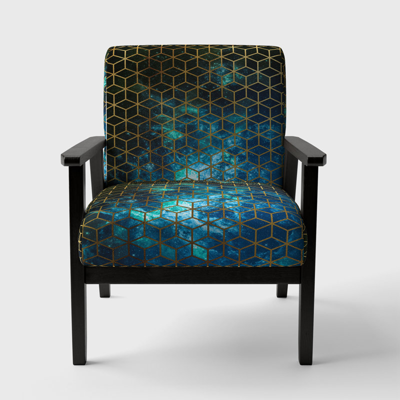 Fedna - Upholstered Modern Accent Arm Chair, Black
