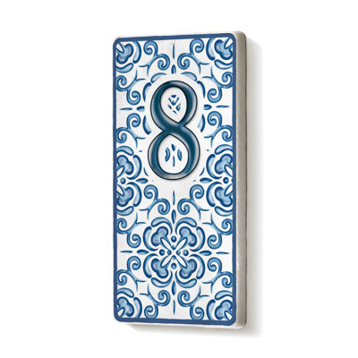 Exum 15cm H Ceramic Self-Adhesive House Number