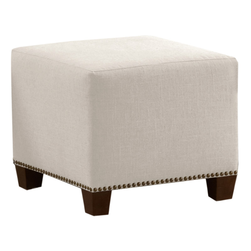 Cliffcrest Upholstered Ottoman, Classic Talc Linen