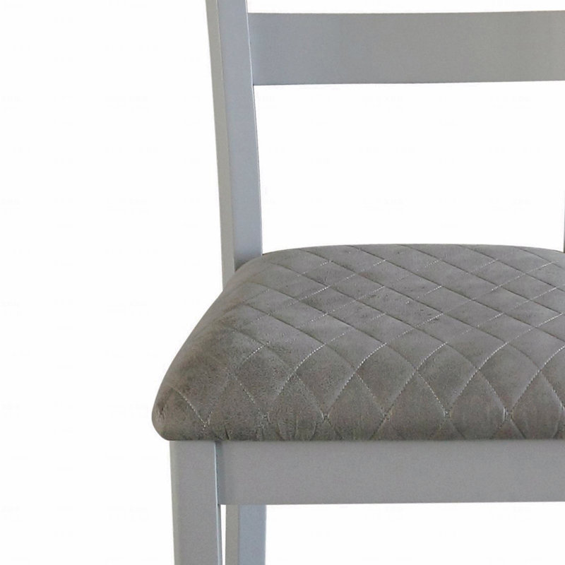 Ensemble de 2 chaises d'appoint en tissu bicolore et finition gris perle (ensemble de 2)
