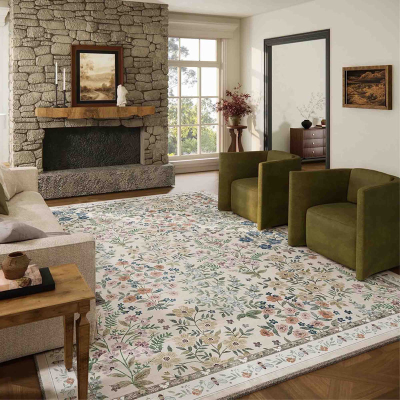 Tapis lavable vintage en imitation laine, 8' x 10'