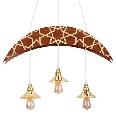 3 - Light Chestnut Gold Kitchen Island Pendant