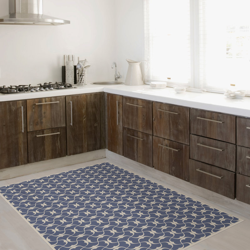 Aldo Vinyl Geometric Indoor Rug, Rectangle 4' x 6'