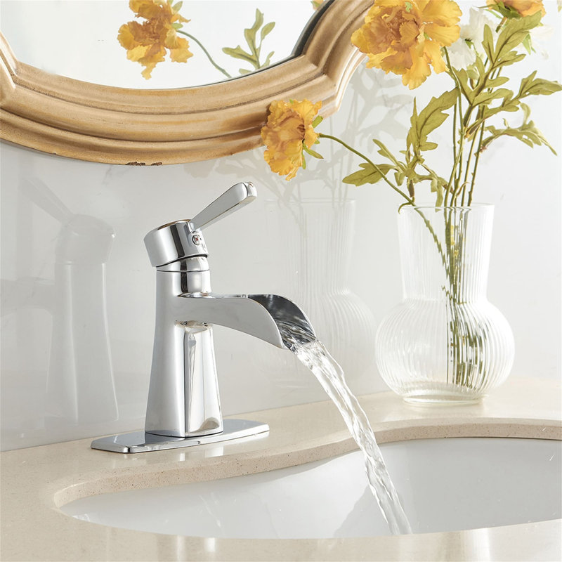 Single-Hole Single-handle Bathroom Faucet with Drain Assembly, Chrome