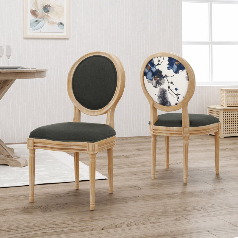 Chaise d'appoint Saratoga, Bleu / gris foncé, Bois