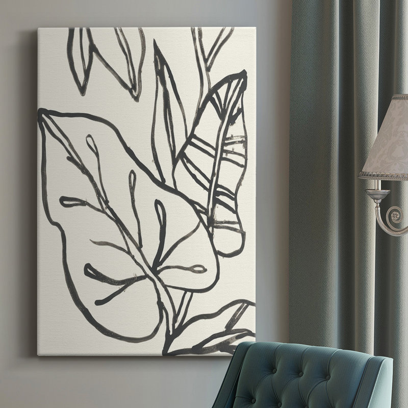 Contour tropical IV - peinture sur toile tendue, H 36 po x l 24 po x P 1 po