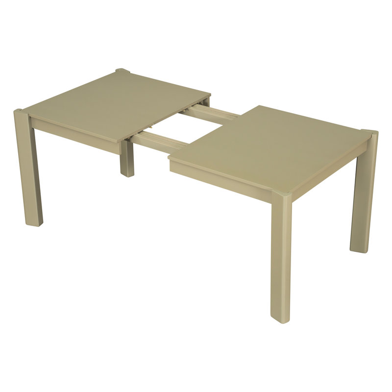 Table de salle à manger extensible moderne en bois massif, finition noyer, 59 à 73 pouces, convient aux dîners tranquilles