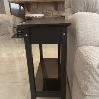 Ilithia 23.6 Tall End Table with Storage, Flip Top Narrow Side Table, Skinny Nightstand Sofa Table Winston Porter Color: Black