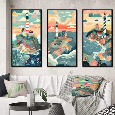 «Coastal Guiding Light», 3 pièces sur toile