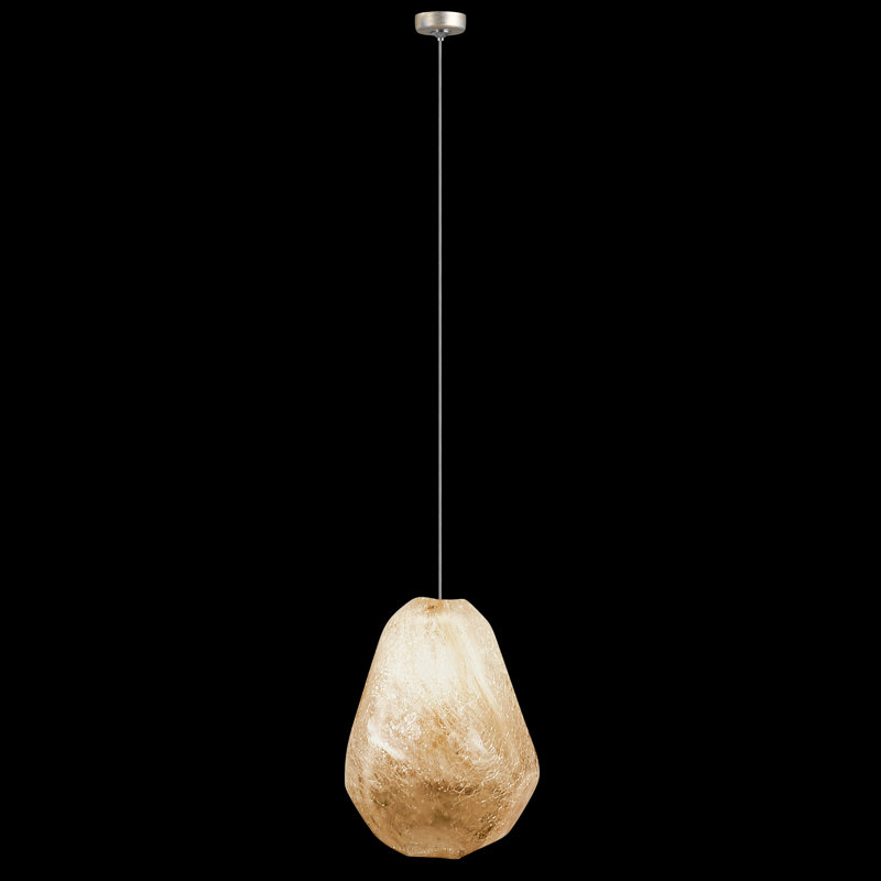 Luminaire suspendu rond 4,75 po Natural Inspirations, Doré, Natural Quartz -9
