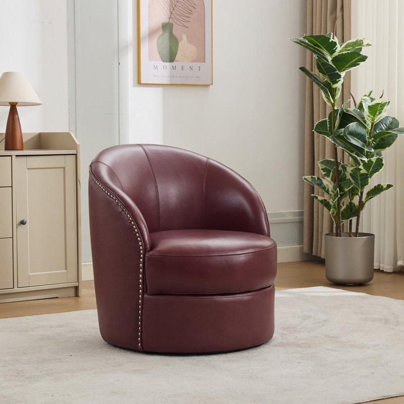 Chaise d'appoint pivotante pour le salon, le bureau, Rouge