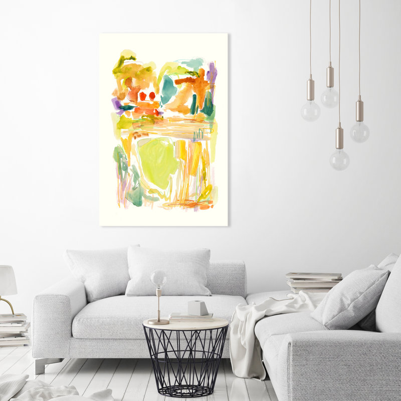 «Joyful Isle» par Barclay Butera - Peinture, H 60 po x l 40 po x P 1,5 po, Couche de verre