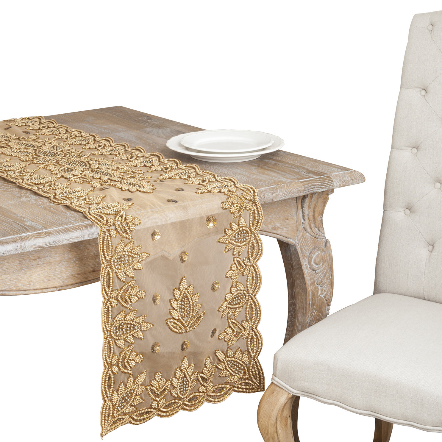 Rosdorf Park Adwin Hand Beaded Table Runner & Reviews | Wayfair