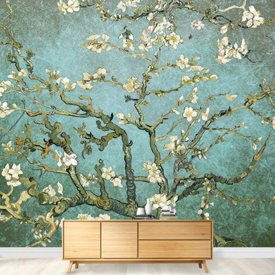 Almond Blossom Vincent Van Gogh, Floral Mural, Vintage Boho Removable Contact Paper