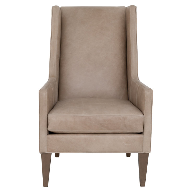 Boyleston Leather Wingback Chair, Espresso, 1183 Dove
